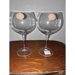 Waterford Crystal Robert Mondavi Chardonnay Wine Glasses 8" Sticker New Set of 2